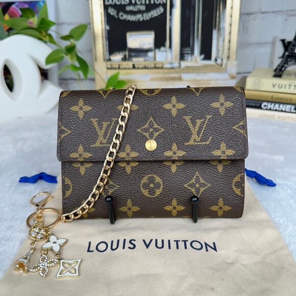 Louis Vuitton Handbags - SOLD Louis Vuitton Monogram Porte Tresor Etui Papiers  Crossbody w/ Chain